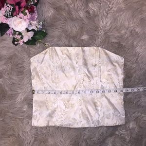 structured floral silk corset bustier top